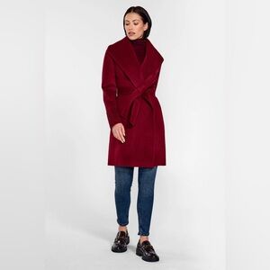 NWOT Calvin Klein Wool Angora Elegant Red Women's Coat